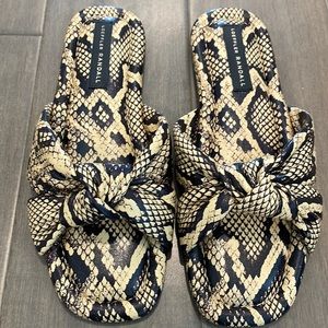 Loeffler Randall Polly Slide Sandal - Neutral Motif Size 8